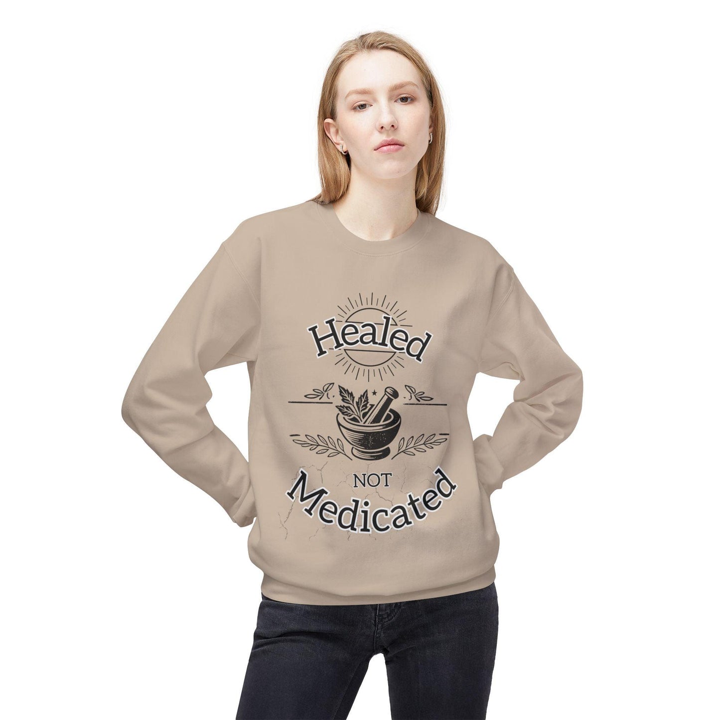 Healed Not Medicated Fleece โ Holistic Health Apparel for Natural Healing & Wellness Advocates - The Creator's Cure