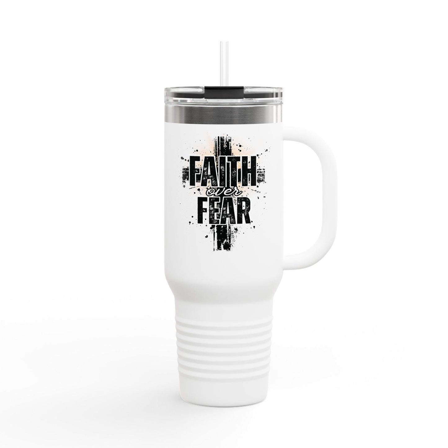 Faith Over Fear Travel Mug – 40oz Insulated Stainless Steel Tumbler - The Creator's Cure