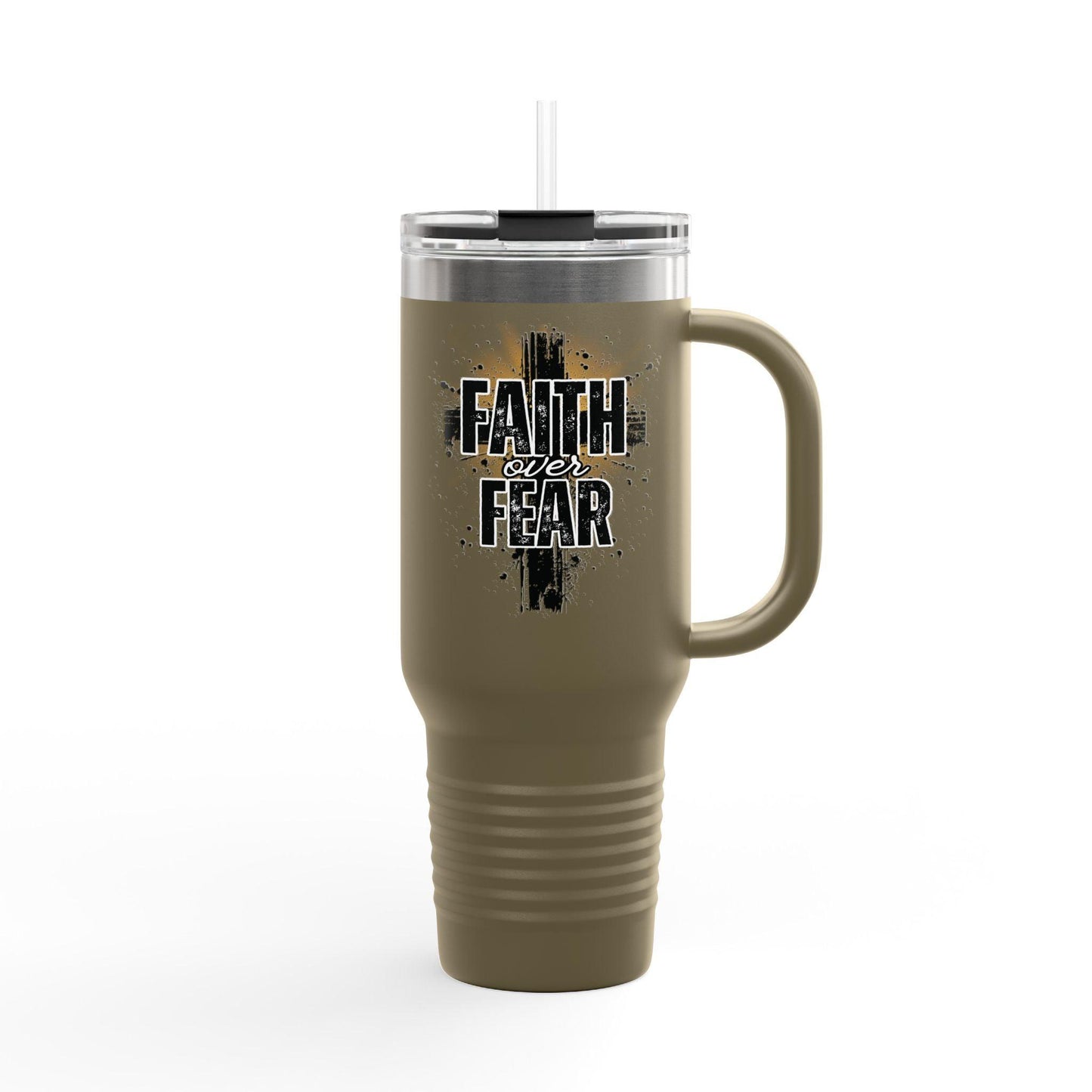 Faith Over Fear Travel Mug – 40oz Insulated Stainless Steel Tumbler - The Creator's Cure