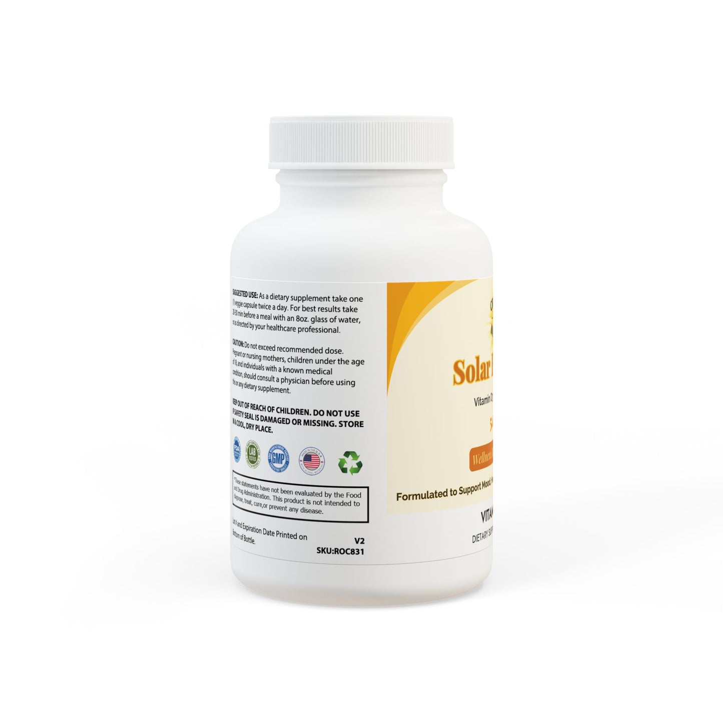Solar Harmony Vitamin D3 K2 Supplement | 2-Month Supply for Bone & Immune Support