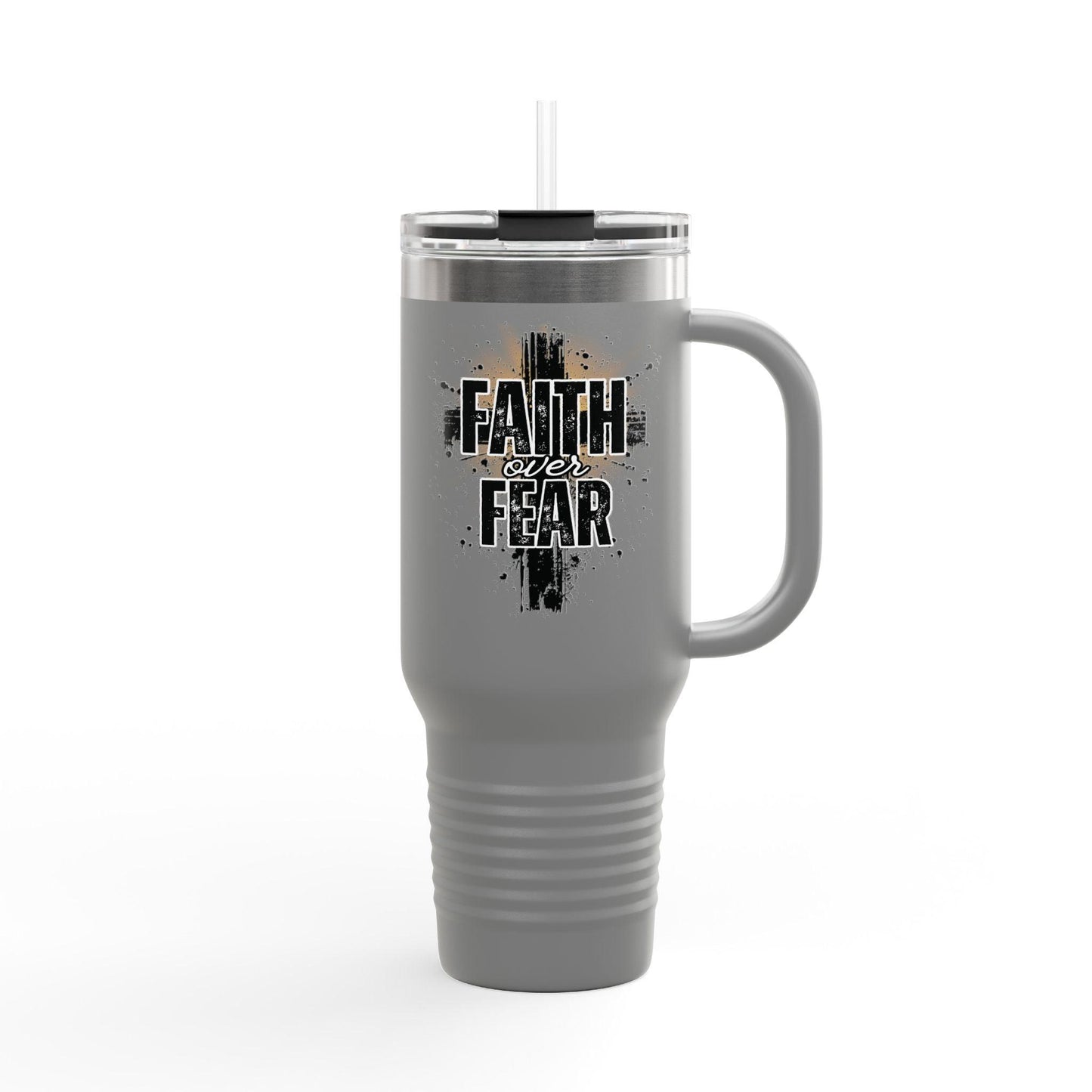 Faith Over Fear Travel Mug – 40oz Insulated Stainless Steel Tumbler - The Creator's Cure