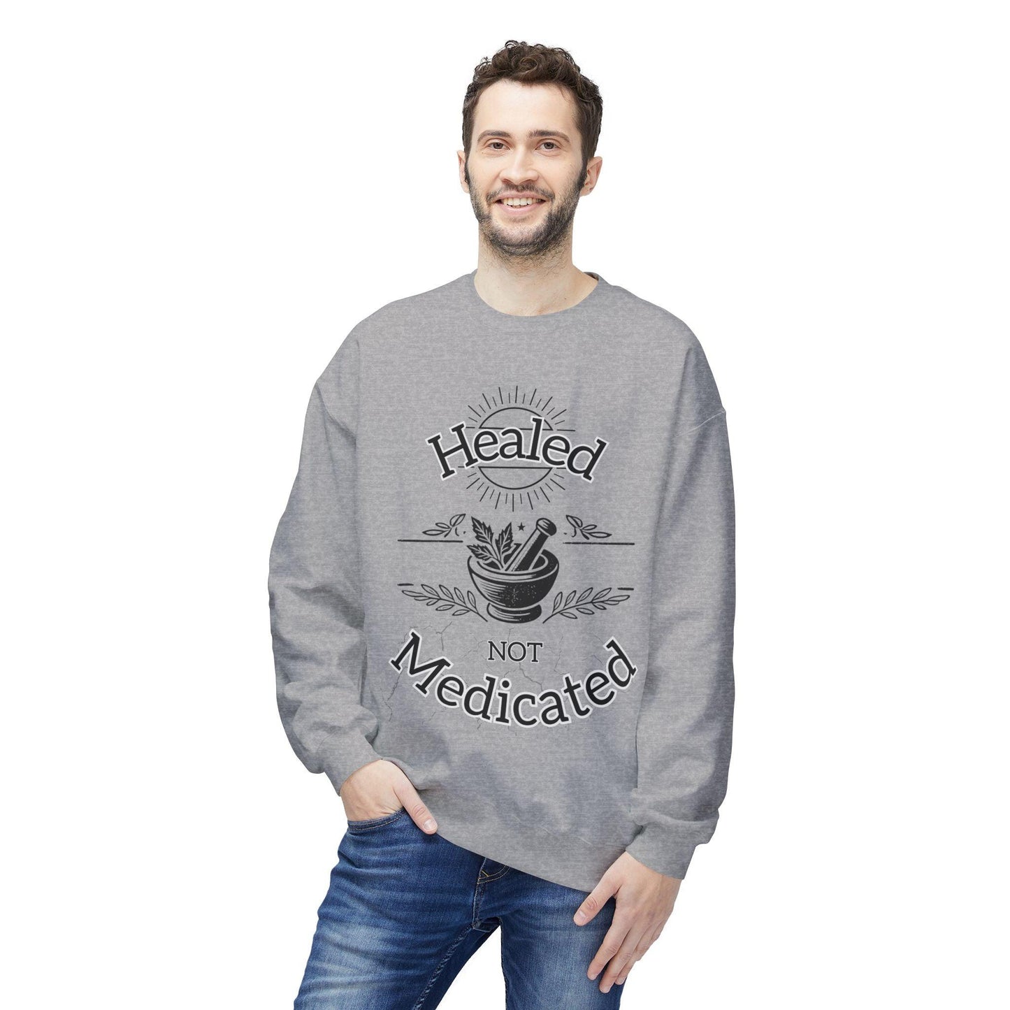 Healed Not Medicated Fleece โ Holistic Health Apparel for Natural Healing & Wellness Advocates - The Creator's Cure