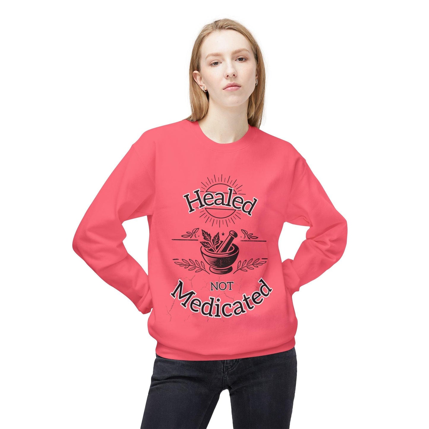 Healed Not Medicated Fleece โ Holistic Health Apparel for Natural Healing & Wellness Advocates - The Creator's Cure