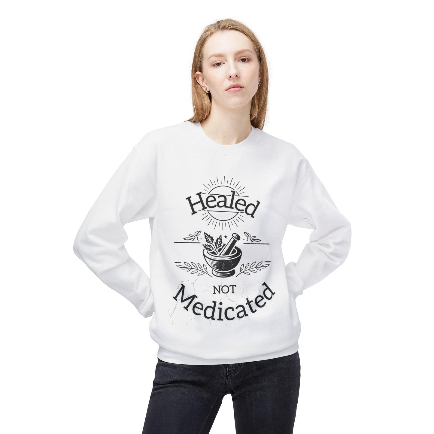 Healed Not Medicated Fleece โ Holistic Health Apparel for Natural Healing & Wellness Advocates - The Creator's Cure