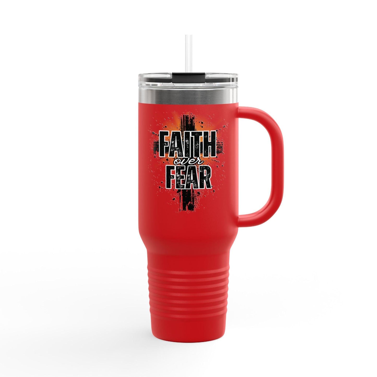Faith Over Fear Travel Mug – 40oz Insulated Stainless Steel Tumbler - The Creator's Cure
