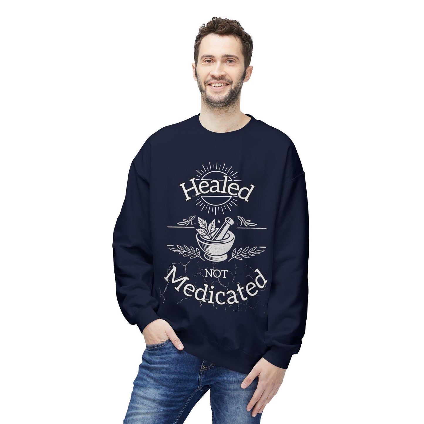 Healed Not Medicated Fleece โ Holistic Health Apparel for Natural Healing & Wellness Advocates - The Creator's Cure