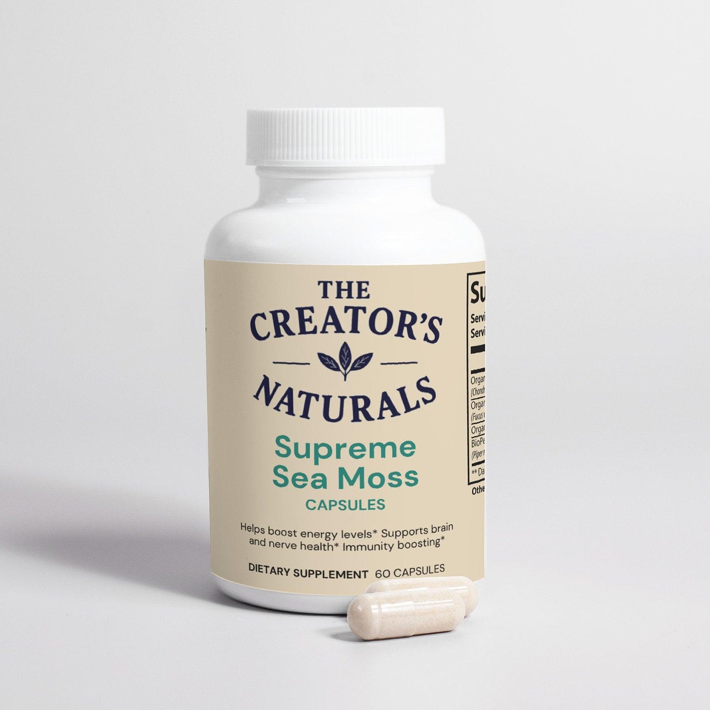 Supreme Sea Moss Capsules | Organic Irish Moss with Bladderwrack & Burdock